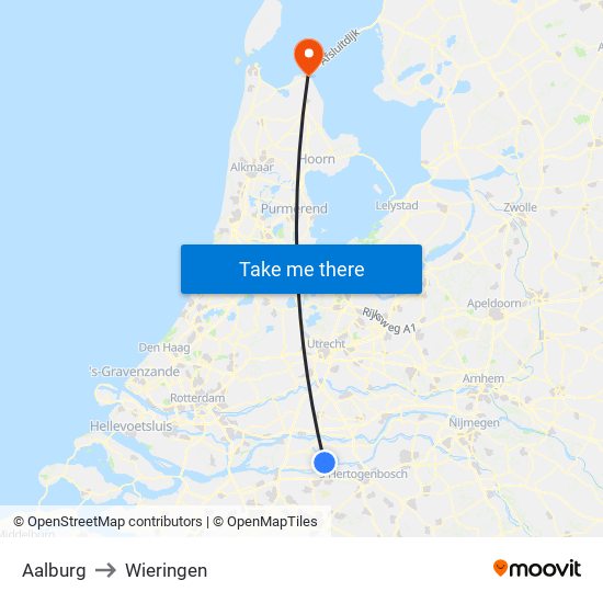 Aalburg to Wieringen map