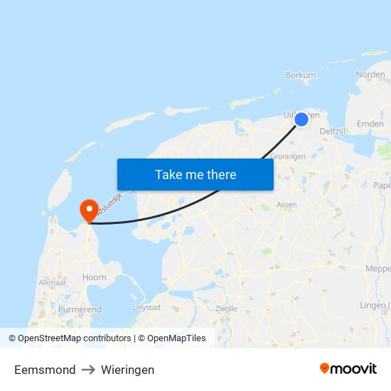Eemsmond to Wieringen map