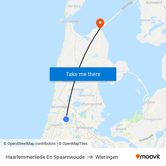 Haarlemmerliede En Spaarnwoude to Wieringen map