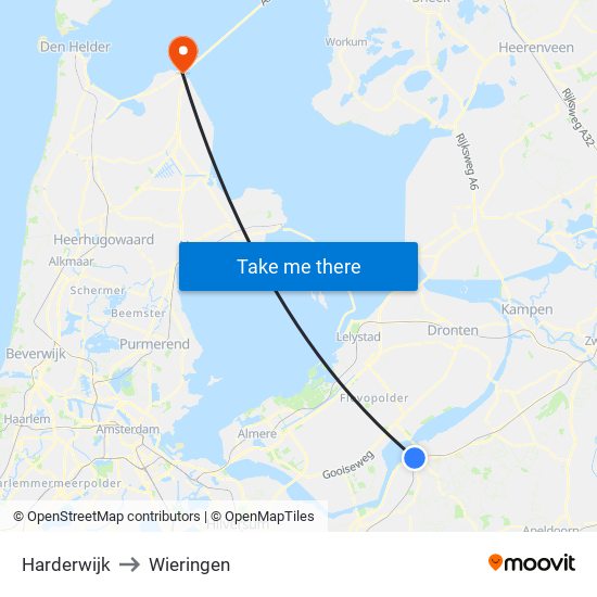 Harderwijk to Wieringen map