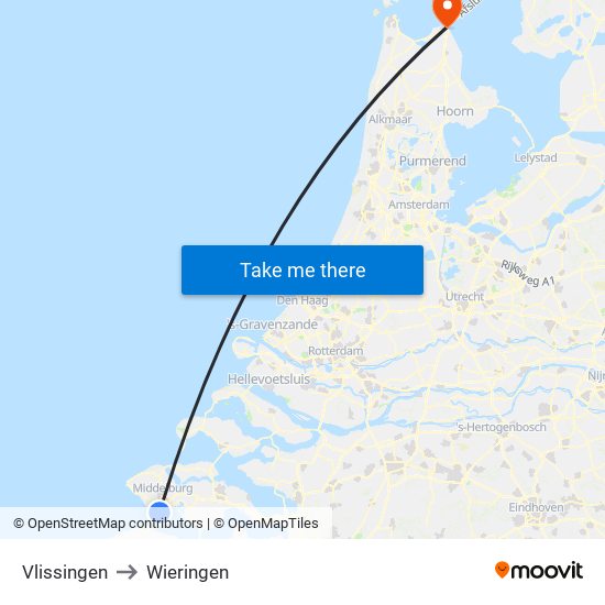 Vlissingen to Wieringen map