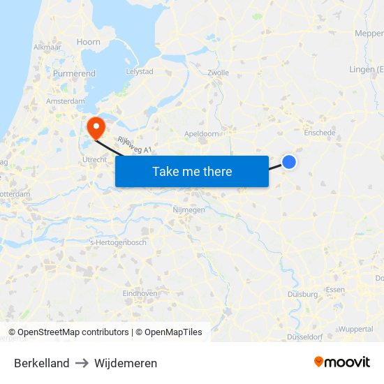Berkelland to Wijdemeren map