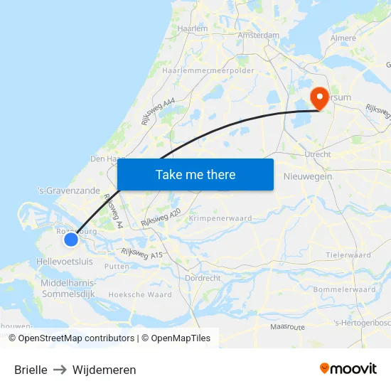 Brielle to Wijdemeren map