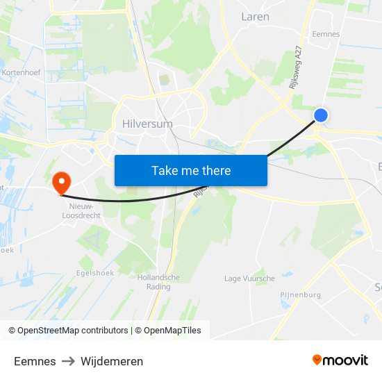 Eemnes to Wijdemeren map