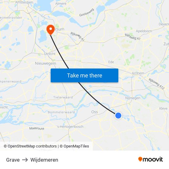 Grave to Wijdemeren map