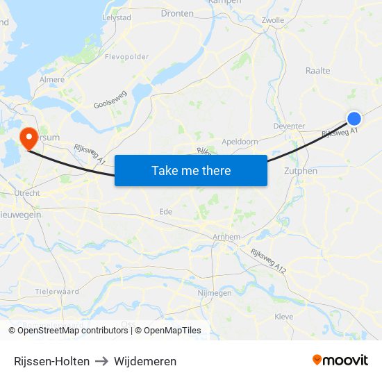 Rijssen-Holten to Wijdemeren map