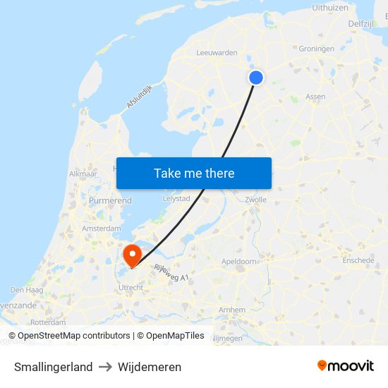 Smallingerland to Wijdemeren map