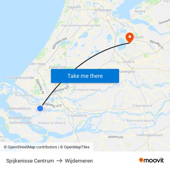 Spijkenisse Centrum to Wijdemeren map