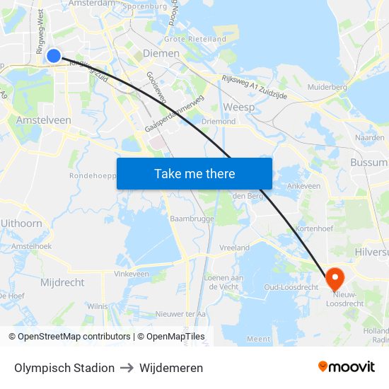 Olympisch Stadion to Wijdemeren map