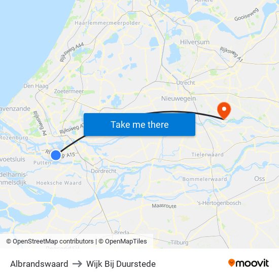 Albrandswaard to Wijk Bij Duurstede map