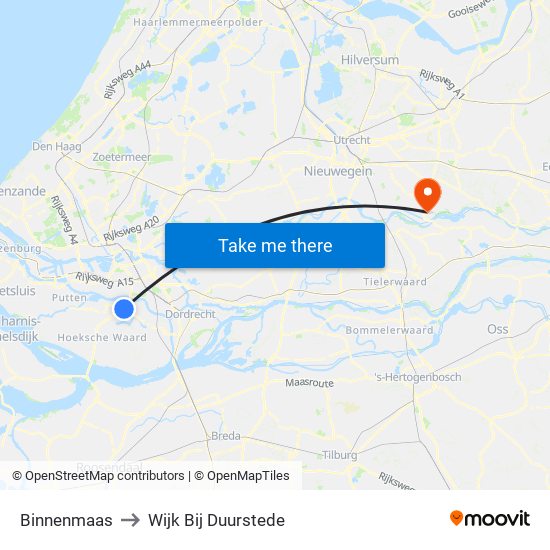 Binnenmaas to Wijk Bij Duurstede map