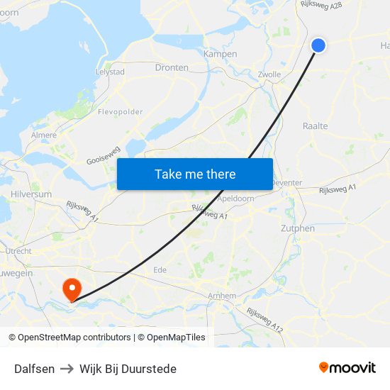 Dalfsen to Wijk Bij Duurstede map