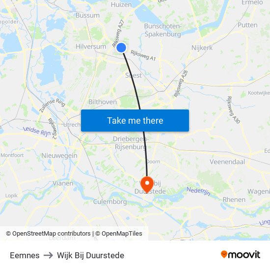 Eemnes to Wijk Bij Duurstede map