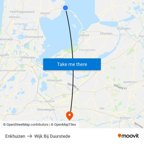 Enkhuizen to Wijk Bij Duurstede map