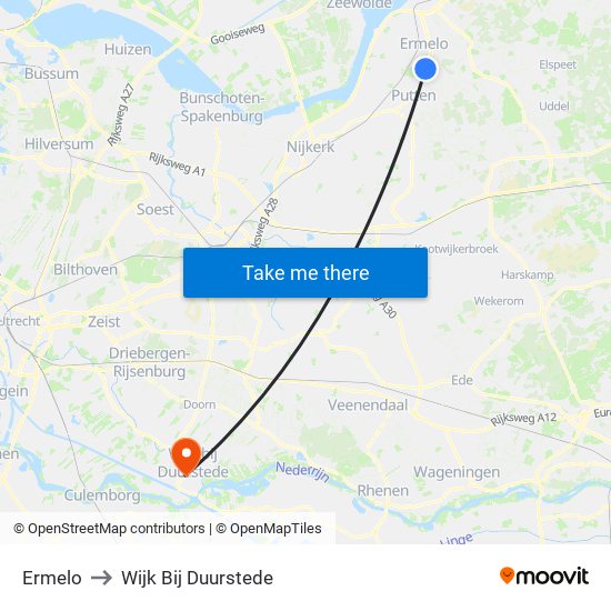 Ermelo to Wijk Bij Duurstede map