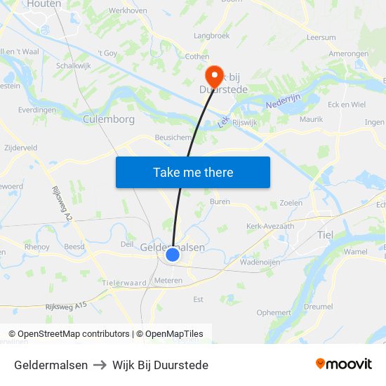 Geldermalsen to Wijk Bij Duurstede map