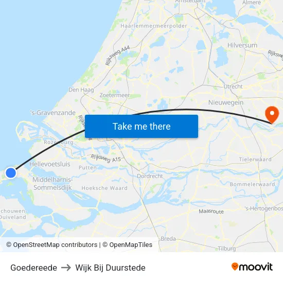 Goedereede to Wijk Bij Duurstede map