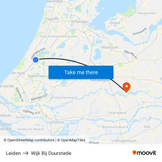 Leiden to Wijk Bij Duurstede map
