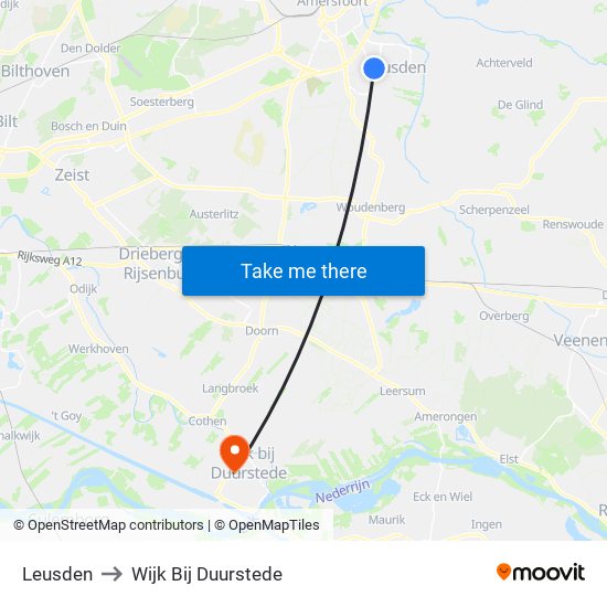 Leusden to Wijk Bij Duurstede map
