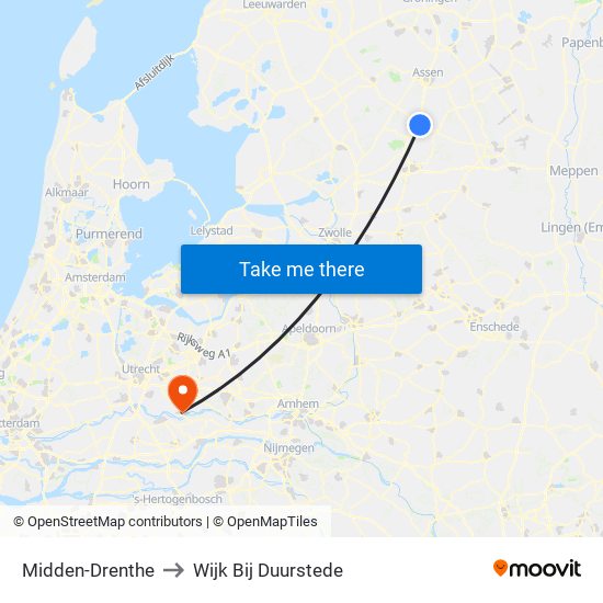 Midden-Drenthe to Wijk Bij Duurstede map