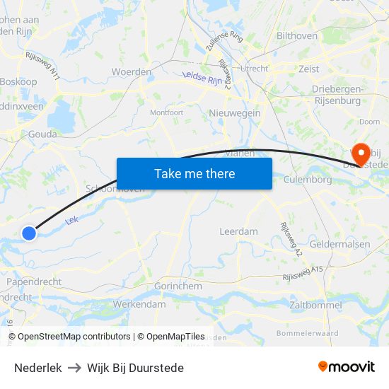 Nederlek to Wijk Bij Duurstede map