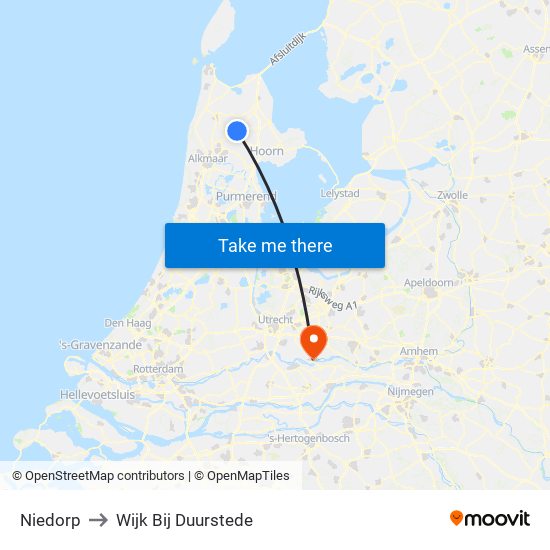 Niedorp to Wijk Bij Duurstede map