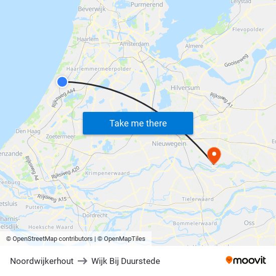 Noordwijkerhout to Wijk Bij Duurstede map