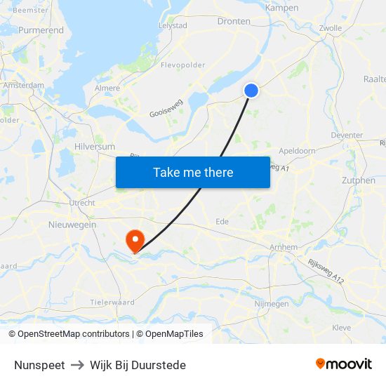 Nunspeet to Wijk Bij Duurstede map