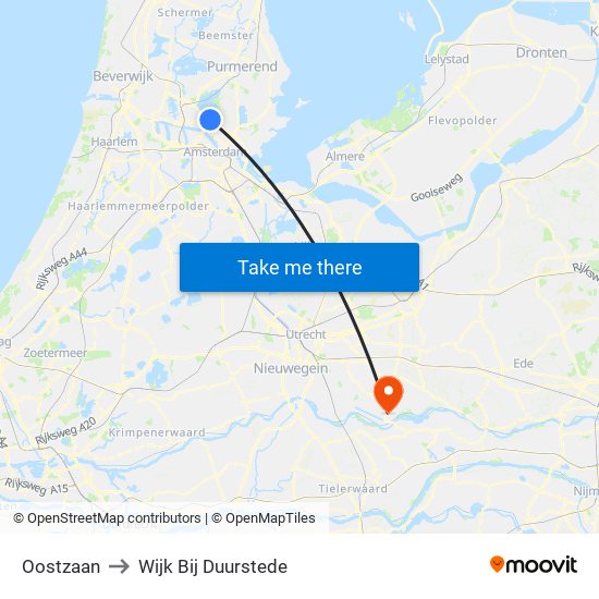 Oostzaan to Wijk Bij Duurstede map