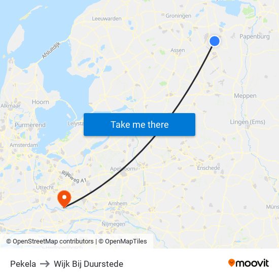 Pekela to Wijk Bij Duurstede map