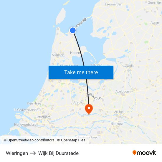 Wieringen to Wijk Bij Duurstede map