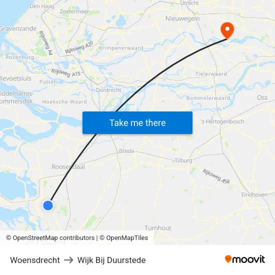 Woensdrecht to Wijk Bij Duurstede map