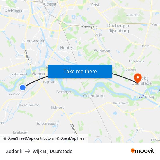 Zederik to Wijk Bij Duurstede map