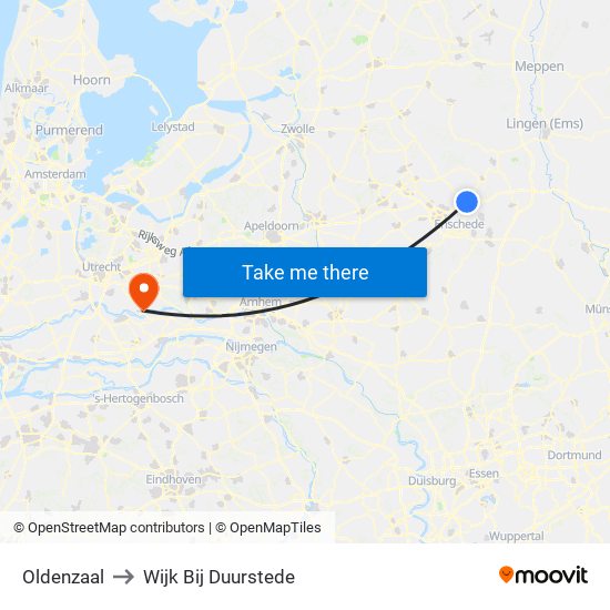 Oldenzaal to Wijk Bij Duurstede map
