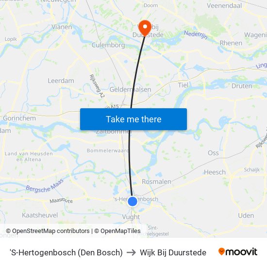 'S-Hertogenbosch (Den Bosch) to Wijk Bij Duurstede map