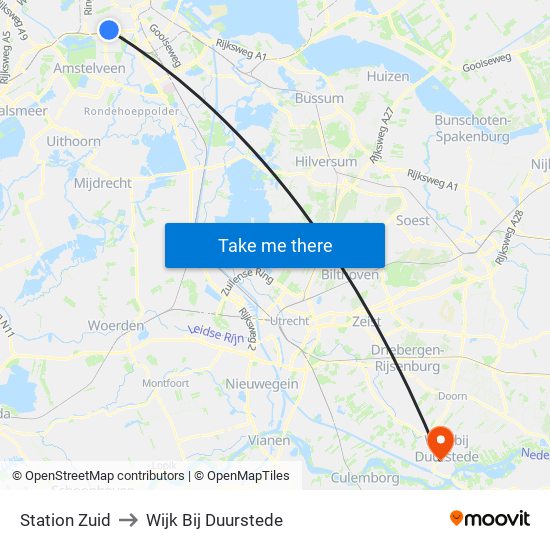 Station Zuid to Wijk Bij Duurstede map