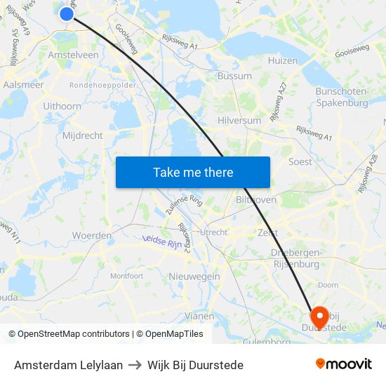 Amsterdam Lelylaan to Wijk Bij Duurstede map
