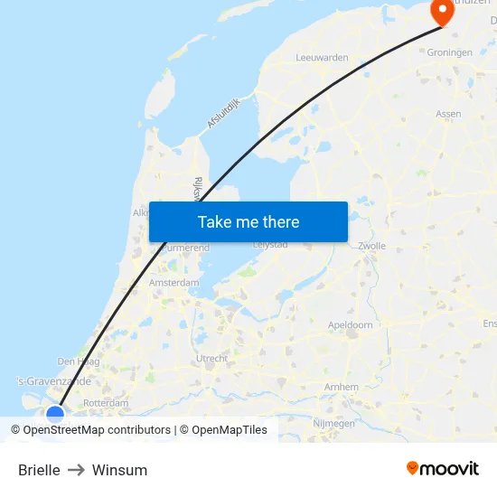 Brielle to Winsum map