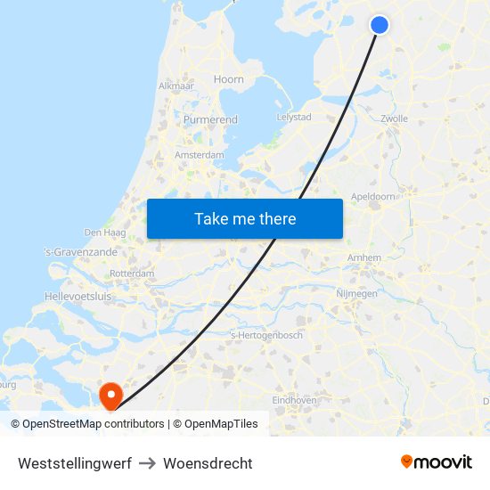 Weststellingwerf to Woensdrecht map