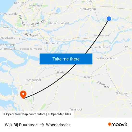 Wijk Bij Duurstede to Woensdrecht map