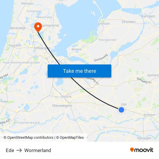 Ede to Wormerland map