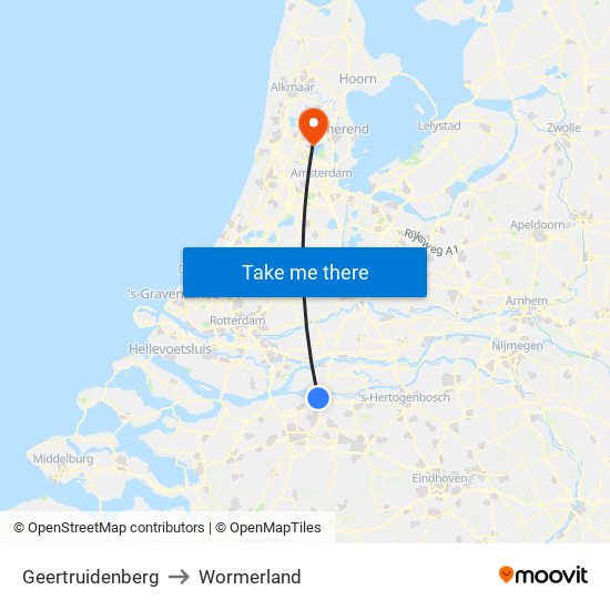 Geertruidenberg to Wormerland map