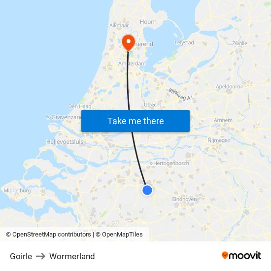 Goirle to Wormerland map