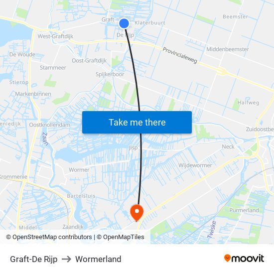 Graft-De Rijp to Wormerland map