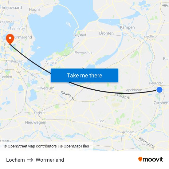 Lochem to Wormerland map