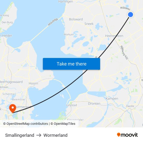 Smallingerland to Wormerland map