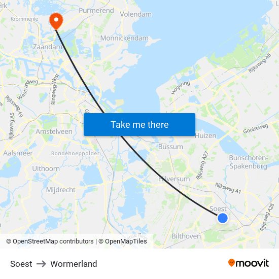 Soest to Wormerland map