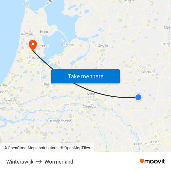 Winterswijk to Wormerland map