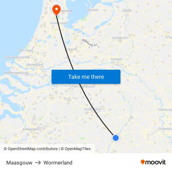 Maasgouw to Wormerland map