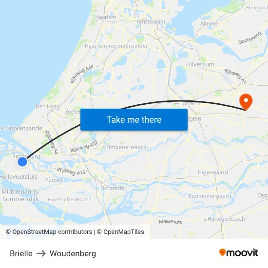 Brielle to Woudenberg map